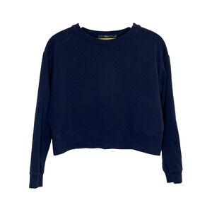 Women's Large Ibex Navy Blue Crewneck Cropped Sweatshirt
